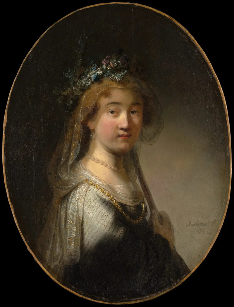 Uma jovem mulher em bergère (« Saskia em Flora ») - Rembrandt