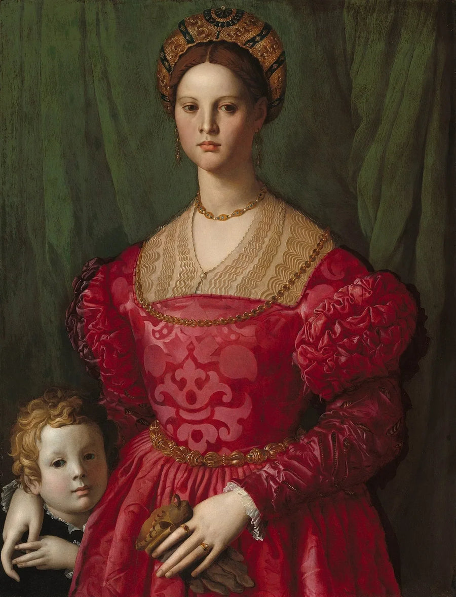 Uma jovem mulher e seu pequeno menino - Bronzino