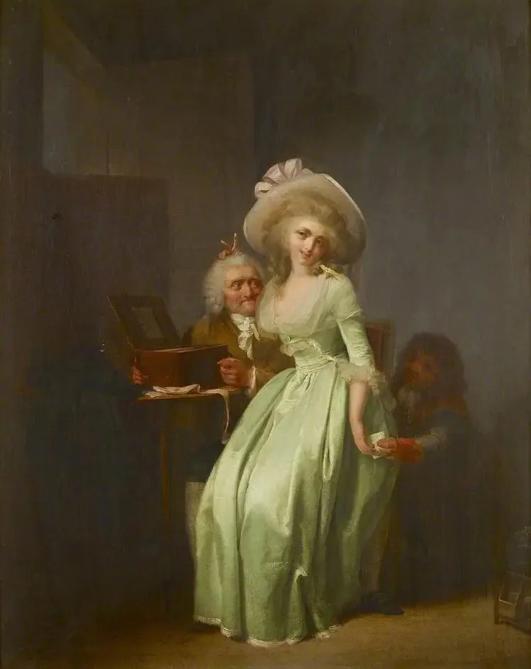 Uma jovem mulher zombando de um velho admirador - Louis-Léopold Boilly