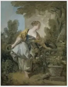 Uma jovem em um parque - François Boucher