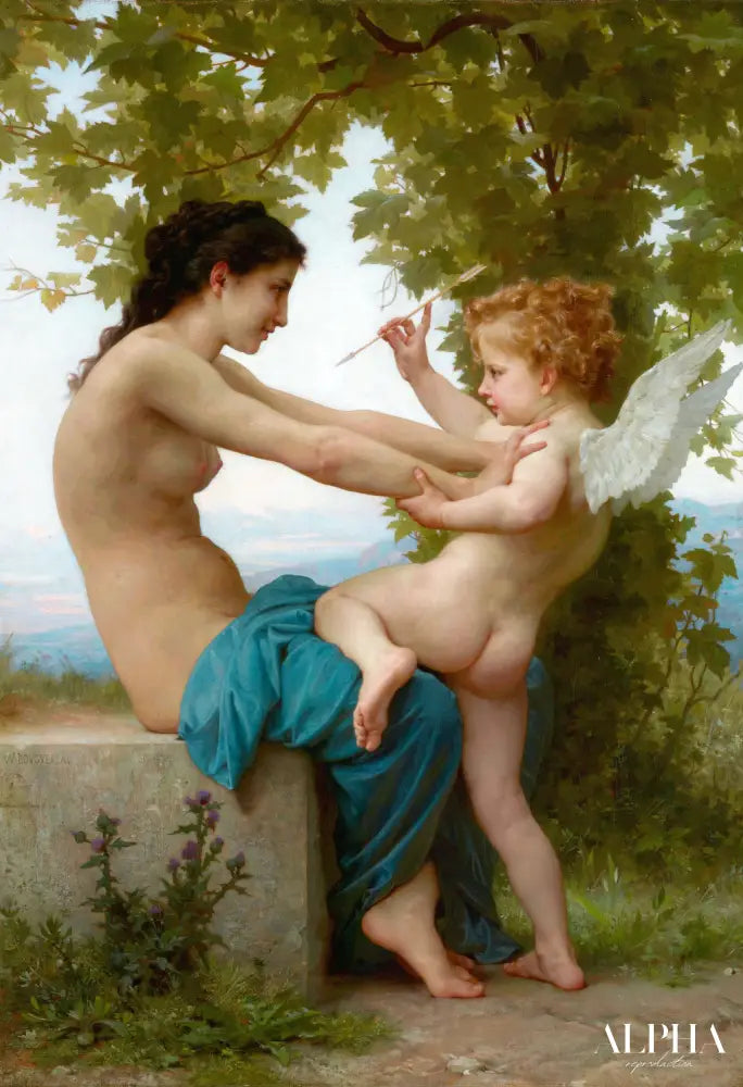 Une jeune fille se défendant contre Eros - William Bouguereau Reproductions de tableaux à la peinture à l’huile