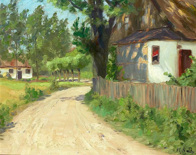 Um dia de verão em uma vila de Fionia. - H. A. Brendekilde