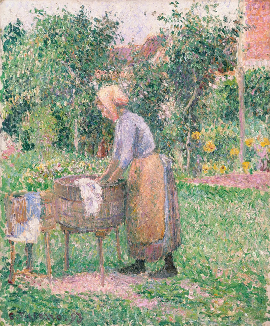 Uma lavadeira em Éragny - Camille Pissarro
