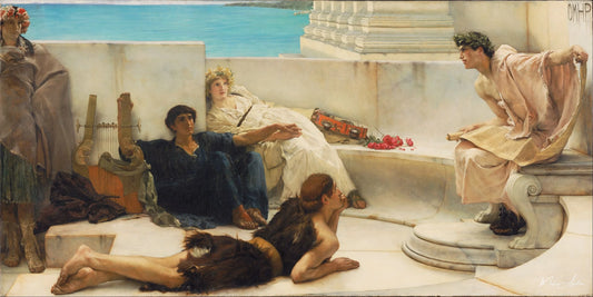 Une lecture d'Homère - Lawrence Alma-Tadema - Reproductions de tableaux et peintures haut de gamme