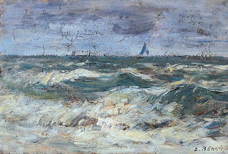 Um mar agitado - Eugène Boudin