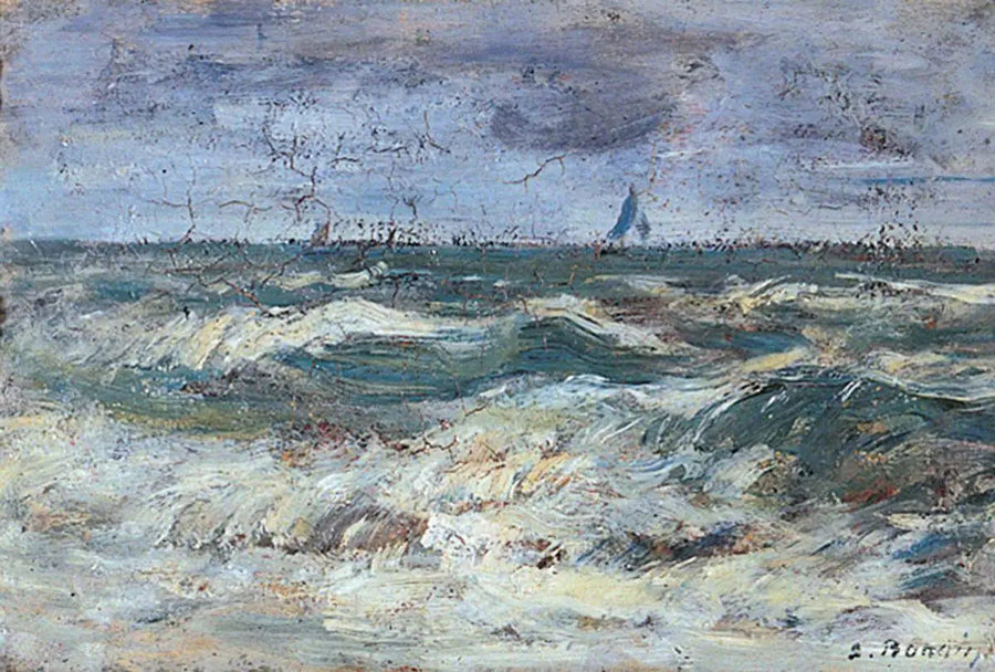 Um mar agitado - Eugène Boudin