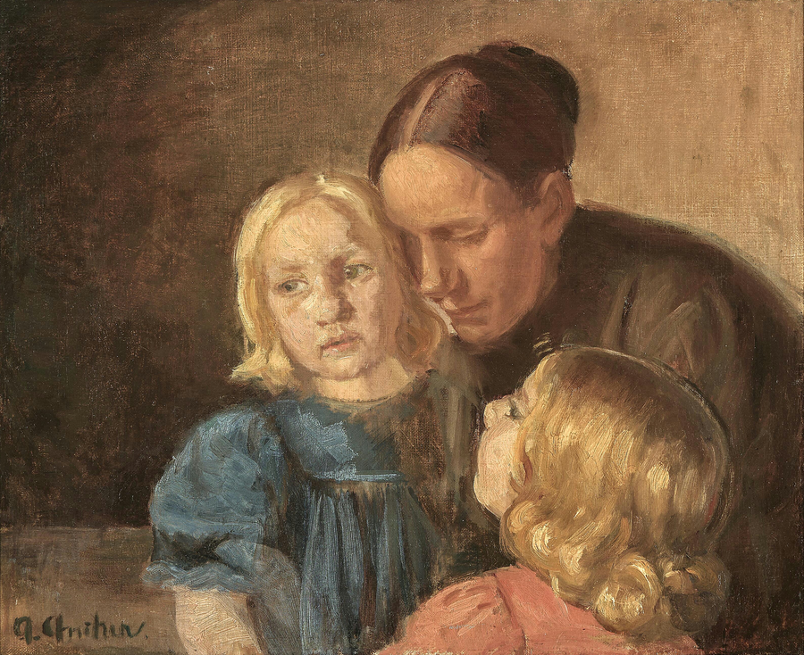 Uma mãe com seus filhos. - Anna Ancher