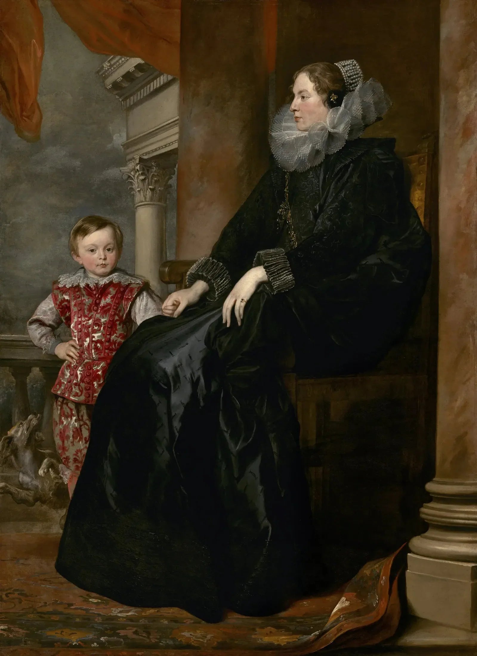 Une noble génoise et son fils - Antoine van Dyck image 1 reproduction de peinture à l’huile