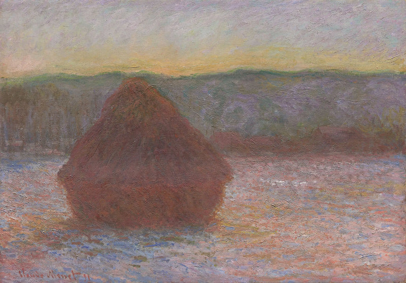 Um monte de trigo (almoço, pôr do sol) - Claude Monet