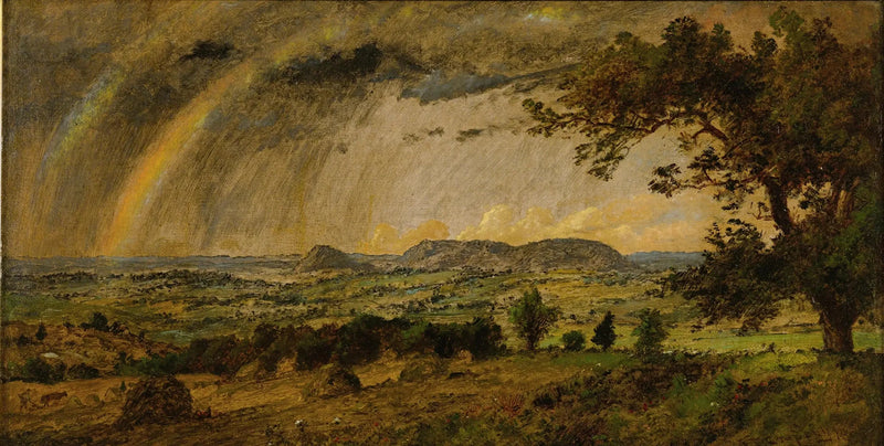 Uma chuva passageira sobre as montanhas Adão e Eva - Jasper Francis Cropsey