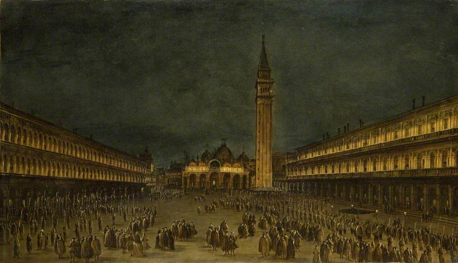 Uma procissão noturna na Praça de São Marcos - Francesco Guardi