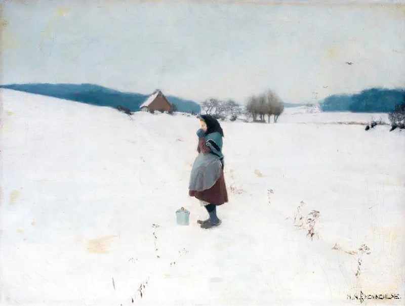 Um passeio na neve. - H. A. Brendekilde