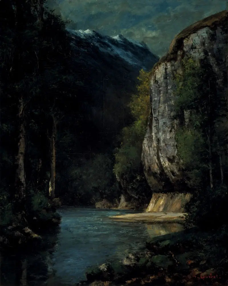 Um rio em uma garganta de montanha - Gustave Courbet