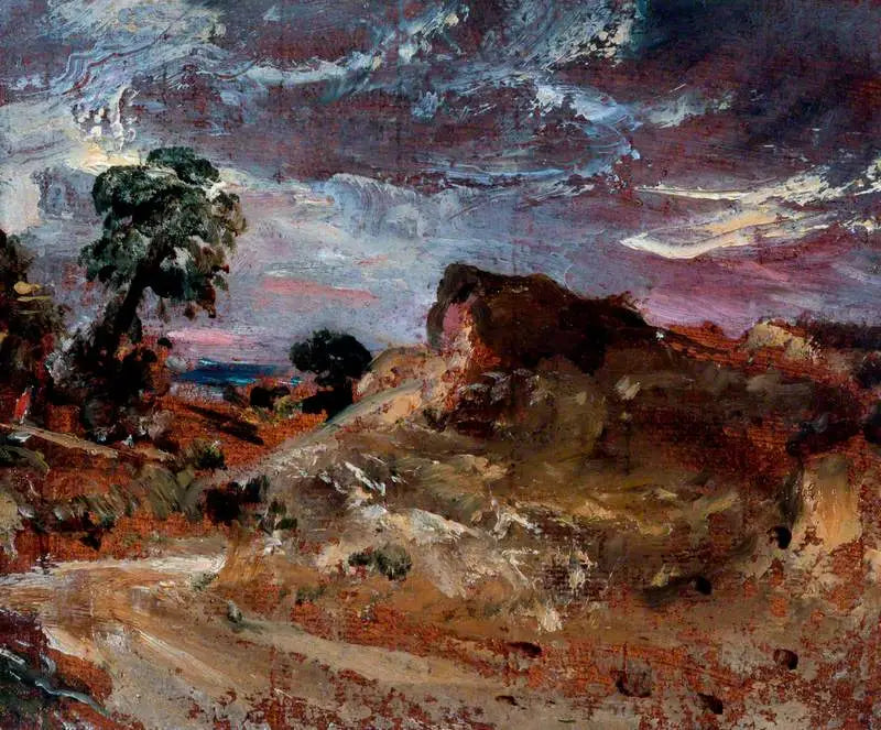 Uma estrada rural e uma enseada de areia - John Constable
