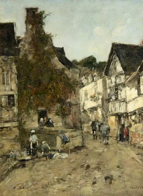 Uma rua de Caudebec-en-Caux - Eugène Boudin