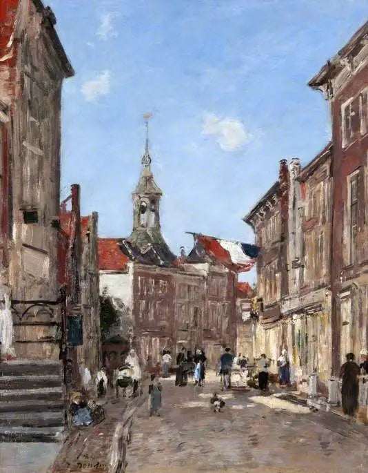 Uma rua de Dordrecht - Eugène Boudin