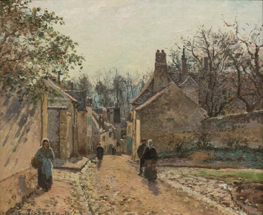 Uma rua de vila, Louveciennes - Camille Pissarro