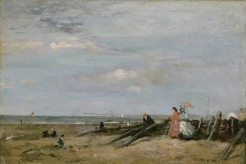 Uma cena de praia em Trouville - Eugène Boudin