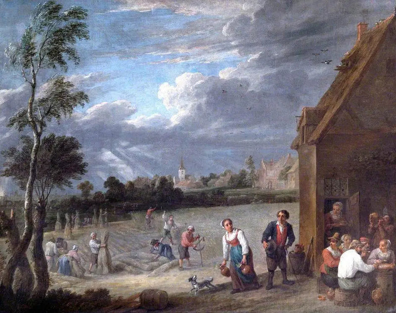 Uma cena de colheita - David Teniers, o Jovem
