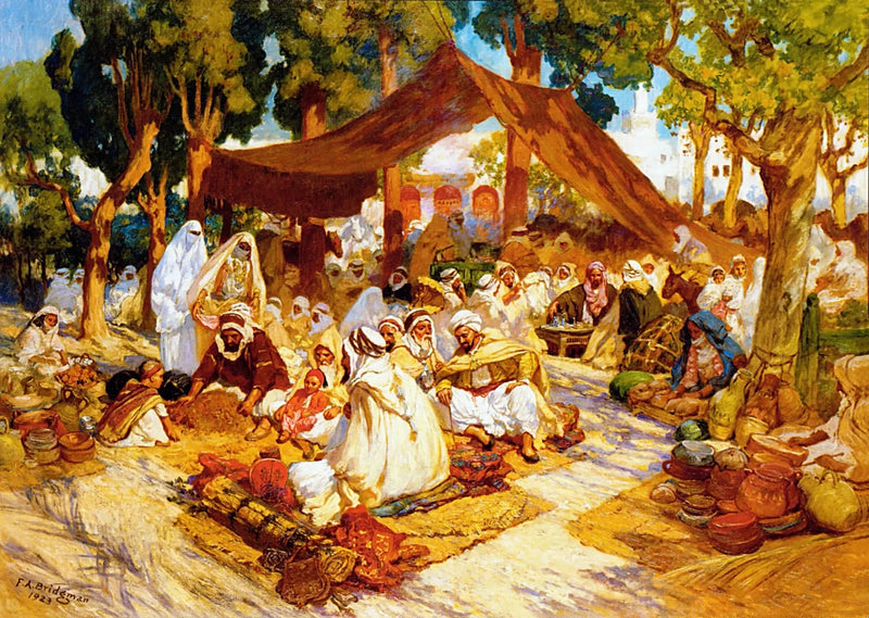 Uma noite de reunião em um acampamento argelino - Frederick Arthur Bridgman