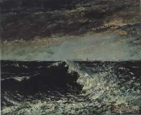 Uma onda quebrando sob nuvens de tempestade - Gustave Courbet