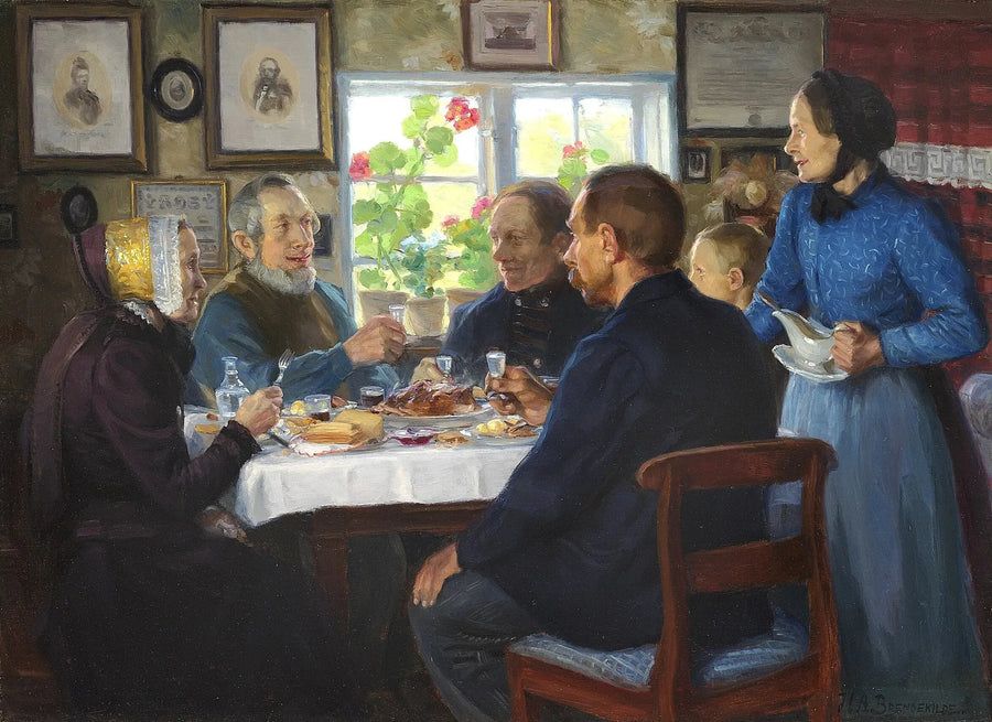 Uma visita ao tecelão Hans Nielsen em Abbednæs. - H. A. Brendekilde