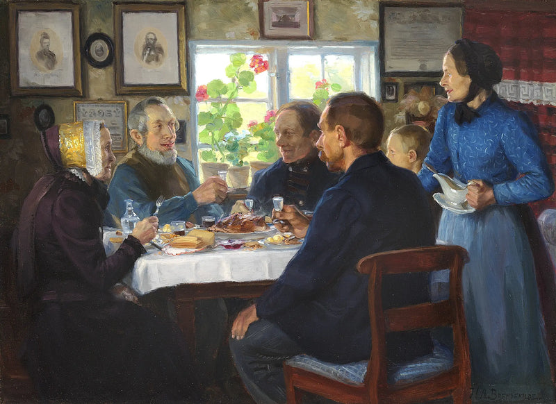 Uma visita ao tecelão Hans Nielsen em Abbednæs. - H. A. Brendekilde