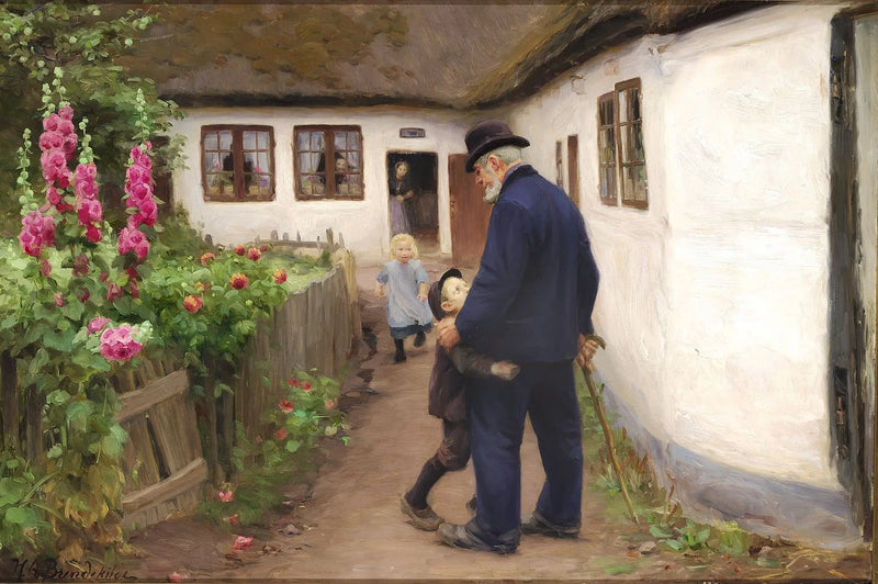 Uma visita do avô. - H. A. Brendekilde