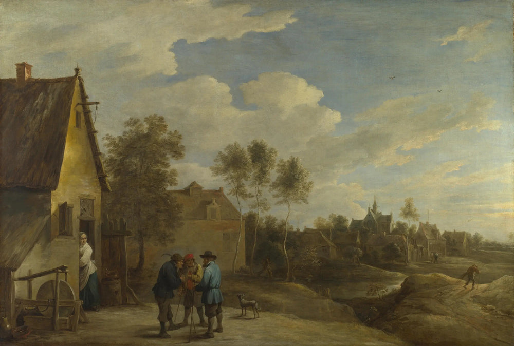 Une vue d'un village - David Teniers le Jeune image 1 reproduction artisanale de tableau