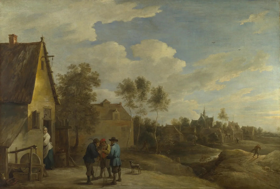 Uma vista de uma aldeia - David Teniers Júnior