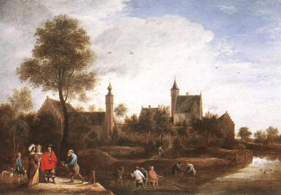 Uma vista de Het Sterckshof perto de Antuérpia - David Teniers o Jovem