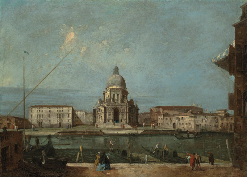 Uma vista do Grande Canal, Veneza, com a igreja de Santa Maria della Salute - Francesco Guardi