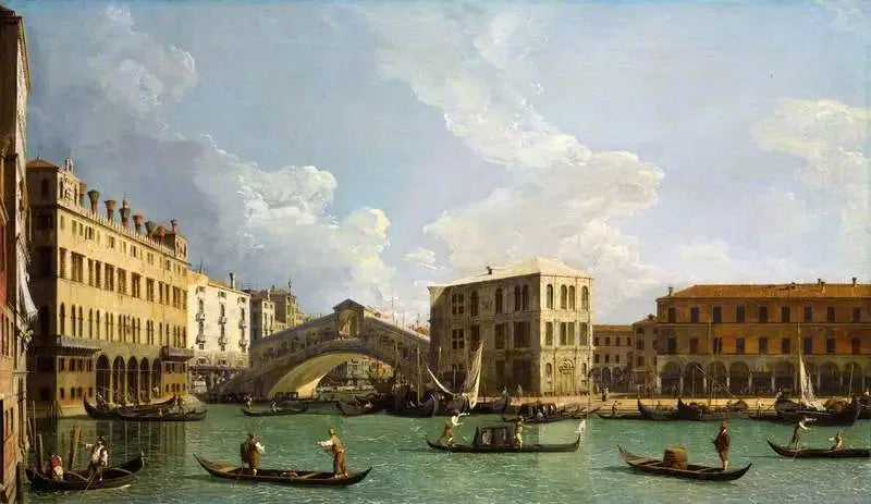 Uma vista do Rialto, Veneza - Canaletto
