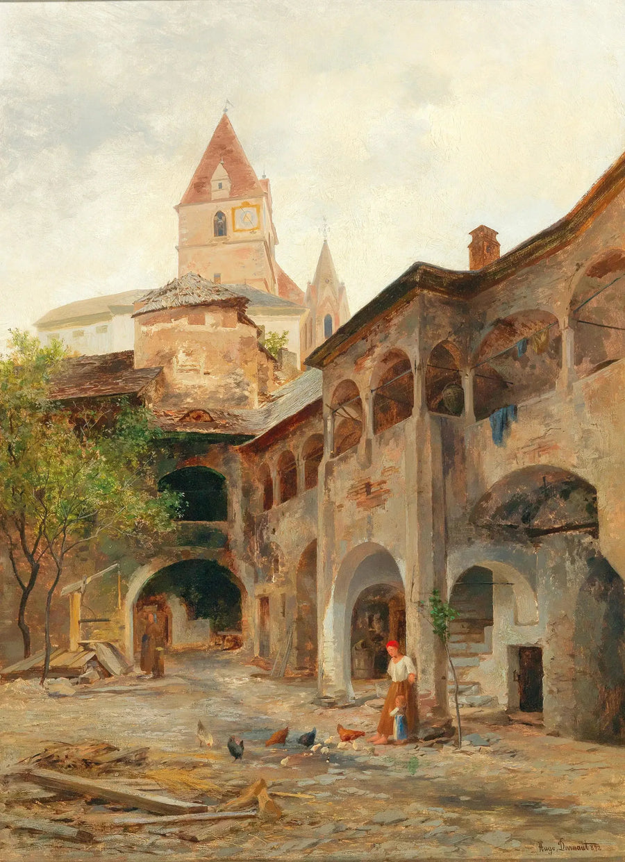 Uma vista do Theissenhoferhof em Weissenkirchen - Hugo Darnaut