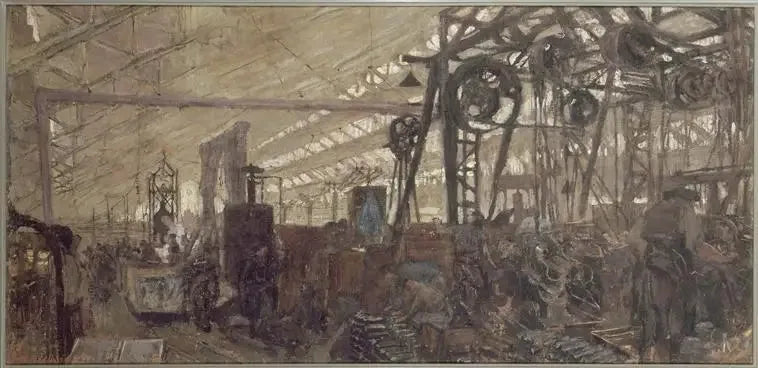 Fábrica de fabricação de armamentos em Lyon: a forja - Édouard Vuillard