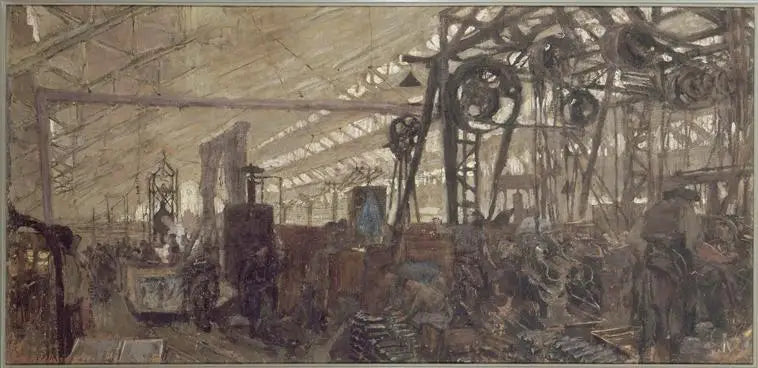 Fábrica de fabricação de armamentos em Lyon: a forja - Édouard Vuillard