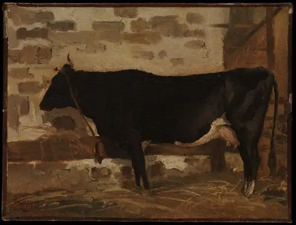 Vaca na fazenda - Jean-Baptiste Camille Corot