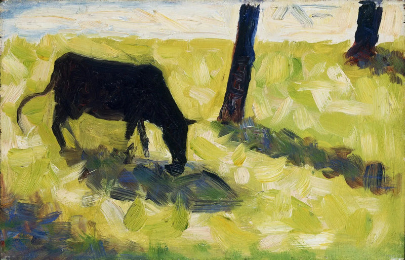 Vaca preta em um campo - Georges Seurat