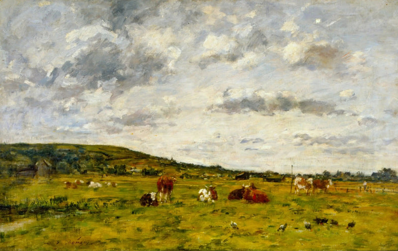 Vacas pastando - Eugène Boudin