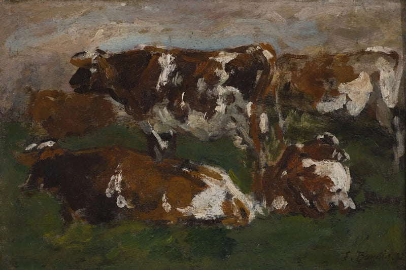 Vacas ao longo da Touques - Eugène Boudin