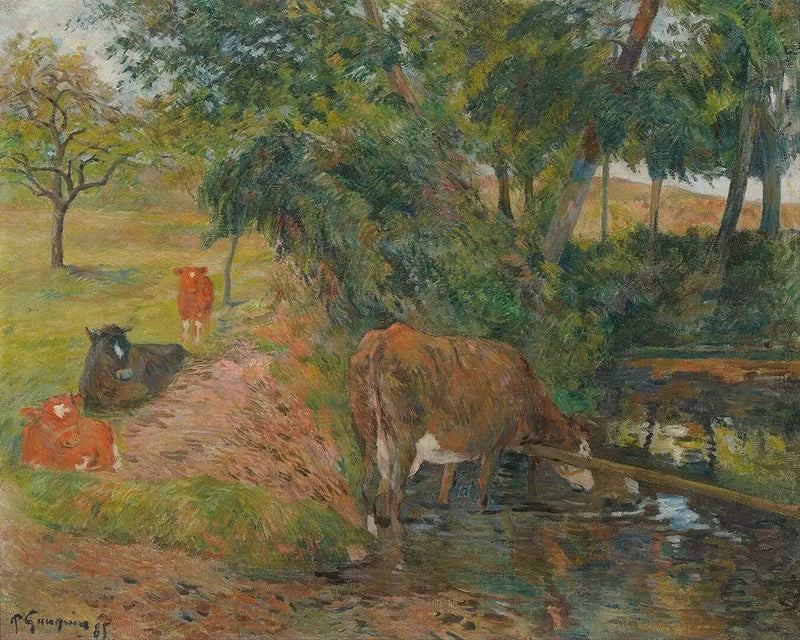 Vacas perto de Dieppe, ou Vacas em repouso - Paul Gauguin