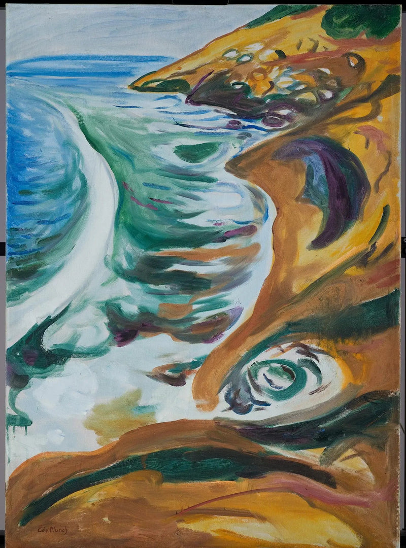 Ondas quebrando nas rochas - Edvard Munch