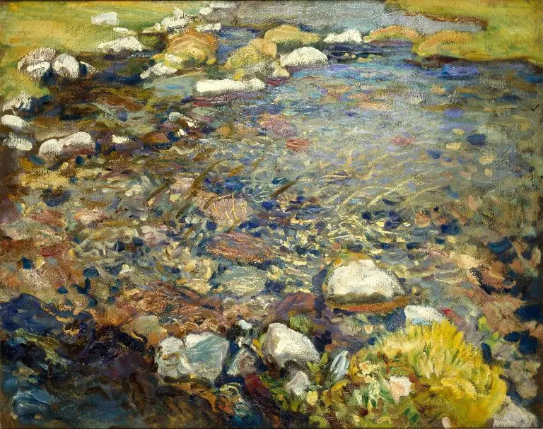 Vale de Aosta: um riacho sobre rochas - John Singer Sargent