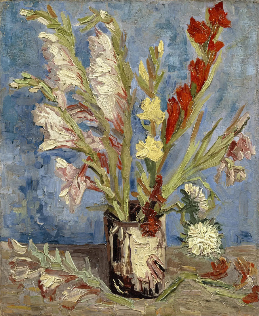 Vaso com gladíolos e ásteres da China - Vincent van Gogh