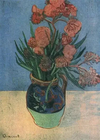 Vaso com louros-rosas - Vincent van Gogh