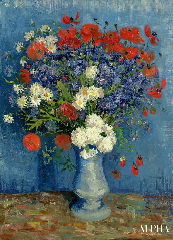 Vase avec Coquelicots et Bleuets - Van Gogh - Reproductions de tableaux et peintures haut de gamme