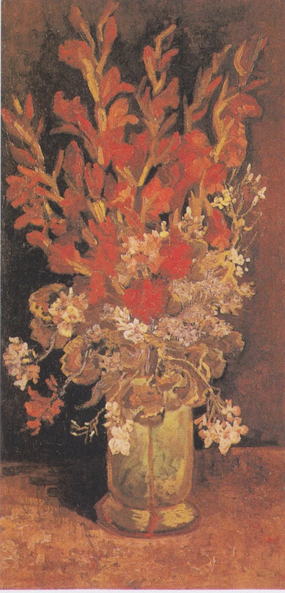 Reproduction du tableau « Vase avec glaïeuls et œillets - Vincent van Gogh » par Alpha Reproduction en peinture à l’huile