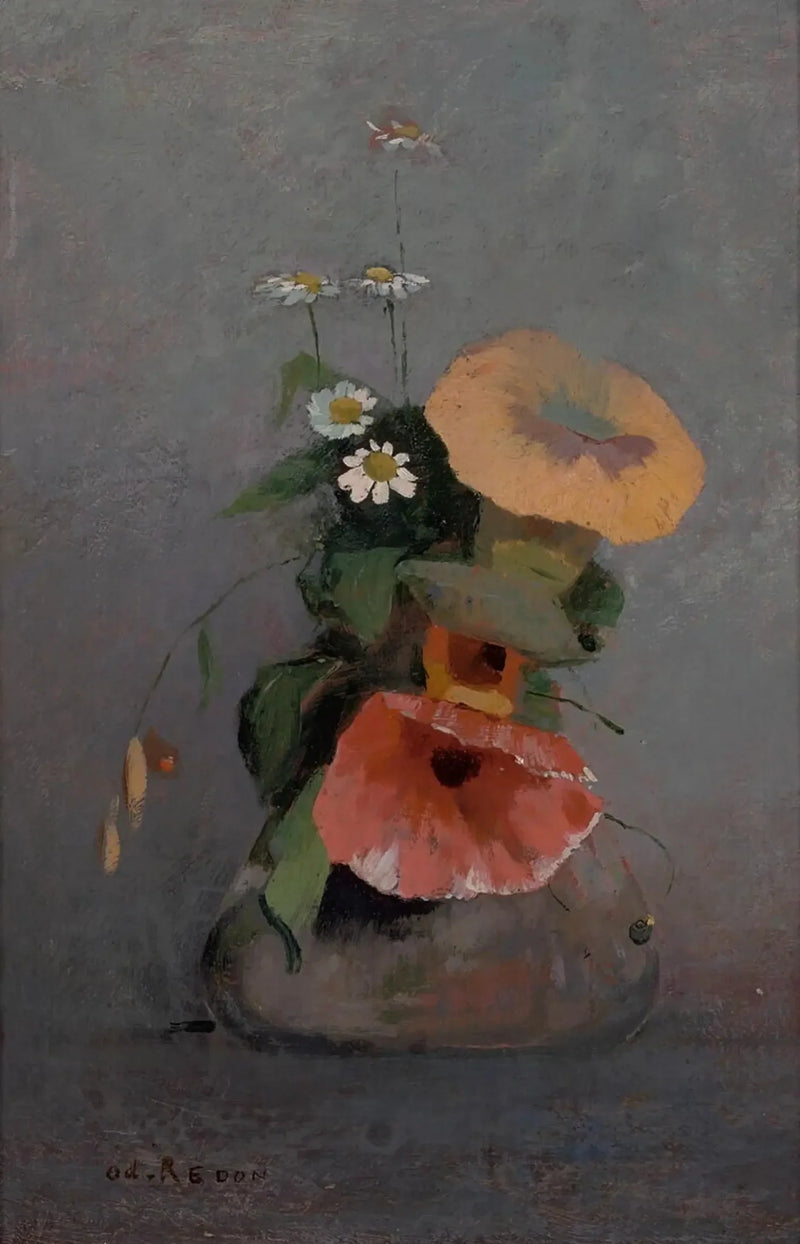 Vaso com hera e camomila - Odilon Redon