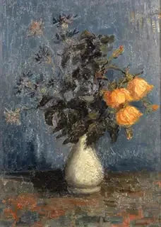 Vaso branco com rosas e outras flores - Vincent van Gogh