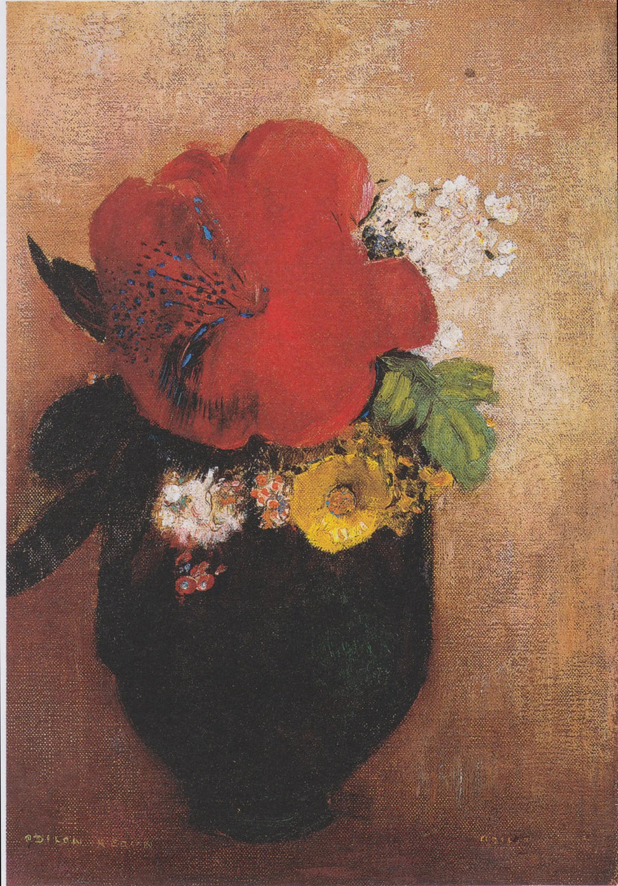 Vaso de flores: a papoula vermelha - Odilon Redon